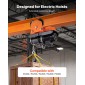 VEVOR Electric Hoist Manual Trolley, 0,5 Ton Load Capacity for PA200 PA250 PA300 PA400 PA500, Push Beam Trolley with Dual Wheels, 68-110 mm Ρυθμιζόμενο πλάτος φλάντζας δοκού για ίσια και καμπύλα I-Beam