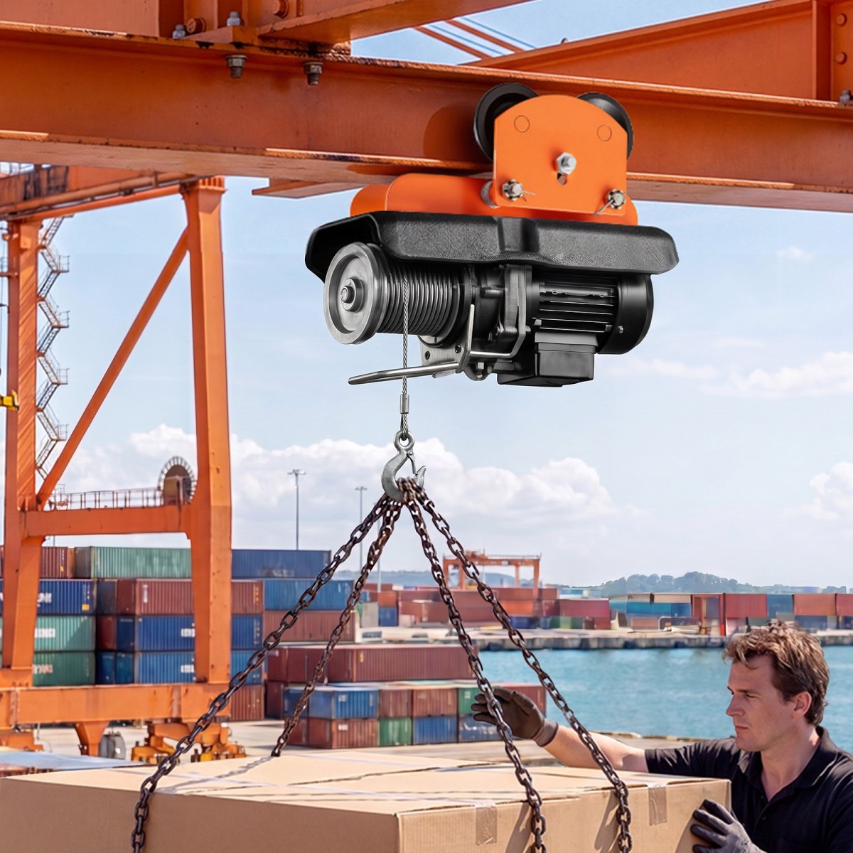 VEVOR Electric Hoist Manual Trolley, 0,5 Ton Load Capacity for PA200 PA250 PA300 PA400 PA500, Push Beam Trolley with Dual Wheels, 68-110 mm Ρυθμιζόμενο πλάτος φλάντζας δοκού για ίσια και καμπύλα I-Beam
