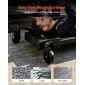 VEVOR 1m Mechanic Creeper με 4 μεγάλους τροχούς, 180 kg Χαμηλού προφίλ κάτω από κύλινδρο γκαράζ αυτοκινήτου, Rolling Creeper με ανασηκωμένο προσκέφαλο, χειροκίνητο φρένο για επισκευή αυτοκινήτου
