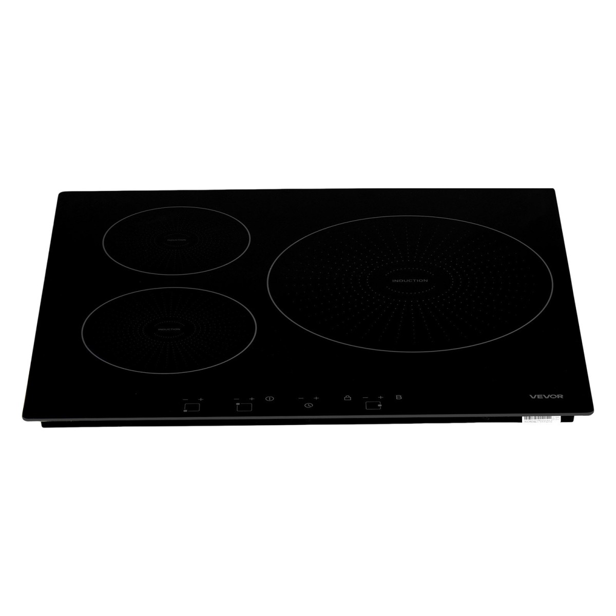 VEVOR Επαγωγική Κουζίνα 60 cm 3 Καυστήρες Εντοιχισμένη Ηλεκτρική Σόμπα 220V 6200W, Πάγκος Επαγωγικός Καυστήρας, με 9 Επίπεδα Ισχύος, Οθόνη Αφής LED, Κεραμική Γυάλινη Επιφάνεια, Παιδική Κλειδαριά, για Κουζίνα, RV