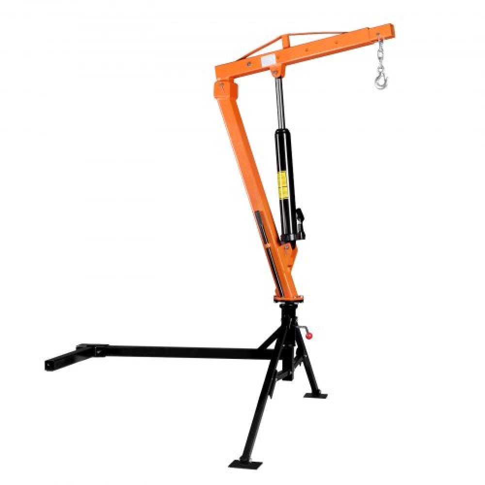 VEVOR Truck Crane, 680 kg Pickup Hitch Crane Tick Trailer Mounted, Manual Hydraulic with 12T Hydraulic Jack, 360° περιστρεφόμενος τηλεσκοπικός βραχίονας, πτυσσόμενη λαβή κρεβατιού φορτηγού για ανύψωση μηχανημάτων ξυλείας