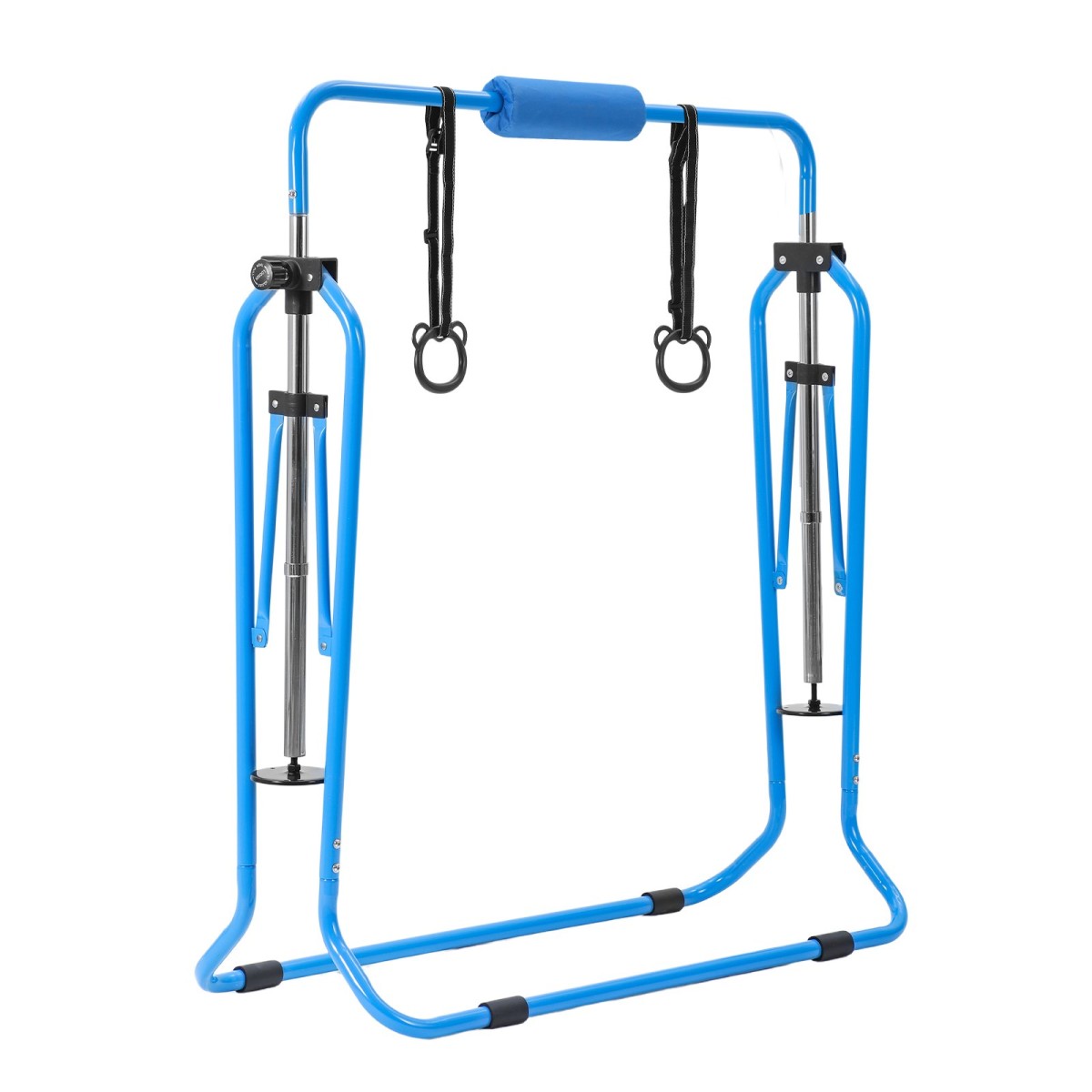 VEVOR Gymnastic Bars for Kids, 63,5 kg Πτυσσόμενη Μπάρα προπόνησης χωρητικότητας με χαλάκι, ρυθμιζόμενο ύψος γυμναστική οριζόντια μπάρα για το σπίτι, εξοπλισμός προπόνησης για εσωτερικούς εξωτερικούς χώρους, Εύκολη συναρμολόγηση, Μπλε