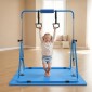 VEVOR Gymnastic Bars for Kids, 63,5 kg Πτυσσόμενη Μπάρα προπόνησης χωρητικότητας με χαλάκι, ρυθμιζόμενο ύψος γυμναστική οριζόντια μπάρα για το σπίτι, εξοπλισμός προπόνησης για εσωτερικούς εξωτερικούς χώρους, Εύκολη συναρμολόγηση, Μπλε