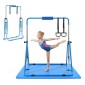 VEVOR Gymnastic Bars for Kids, 63,5 kg Πτυσσόμενη Μπάρα προπόνησης χωρητικότητας με χαλάκι, ρυθμιζόμενο ύψος γυμναστική οριζόντια μπάρα για το σπίτι, εξοπλισμός προπόνησης για εσωτερικούς εξωτερικούς χώρους, Εύκολη συναρμολόγηση, Μπλε
