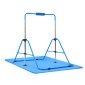 VEVOR Gymnastic Bars for Kids, 63,5 kg Πτυσσόμενη Μπάρα προπόνησης χωρητικότητας με χαλάκι, ρυθμιζόμενο ύψος γυμναστική οριζόντια μπάρα για το σπίτι, εξοπλισμός προπόνησης για εσωτερικούς εξωτερικούς χώρους, Εύκολη συναρμολόγηση, Μπλε