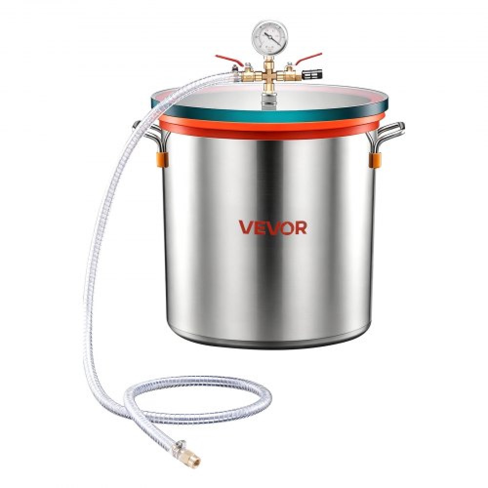 Θάλαμος κενού VEVOR 34,1 L, ανοξείδωτος χάλυβας, θάλαμος απαέρωσης κενού με καπάκι από σκληρυμένο γυαλί, σωλήνας, φίλτρο αέρα, Ιδανικό για χύτευση ρητίνης, σταθεροποιητικό ξύλο, απαέρωση σιλικόνης, εποξειδικά, αιθέρια έλαια