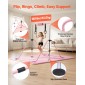 VEVOR Gymnastic Bars for Kids, 63,5 kg Πτυσσόμενη Μπάρα προπόνησης χωρητικότητας με χαλάκι, ρυθμιζόμενο ύψος γυμναστική οριζόντια μπάρα για το σπίτι, εξοπλισμός προπόνησης για εσωτερικούς εξωτερικούς χώρους, Εύκολη συναρμολόγηση, Ροζ