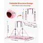 VEVOR Gymnastic Bars for Kids, 63,5 kg Πτυσσόμενη Μπάρα προπόνησης χωρητικότητας με χαλάκι, ρυθμιζόμενο ύψος γυμναστική οριζόντια μπάρα για το σπίτι, εξοπλισμός προπόνησης για εσωτερικούς εξωτερικούς χώρους, Εύκολη συναρμολόγηση, Ροζ