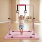 VEVOR Gymnastic Bars for Kids, 63,5 kg Πτυσσόμενη Μπάρα προπόνησης χωρητικότητας με χαλάκι, ρυθμιζόμενο ύψος γυμναστική οριζόντια μπάρα για το σπίτι, εξοπλισμός προπόνησης για εσωτερικούς εξωτερικούς χώρους, Εύκολη συναρμολόγηση, Ροζ