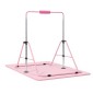 VEVOR Gymnastic Bars for Kids, 63,5 kg Πτυσσόμενη Μπάρα προπόνησης χωρητικότητας με χαλάκι, ρυθμιζόμενο ύψος γυμναστική οριζόντια μπάρα για το σπίτι, εξοπλισμός προπόνησης για εσωτερικούς εξωτερικούς χώρους, Εύκολη συναρμολόγηση, Ροζ