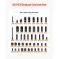 VEVOR Impact Socket Set, 3/8" Drive, 48-Piece Socket Set, 6-Point Sockets, SAE 5/16"-3/4" and Metric 8-19 mm, 21-22 mm, Easy to Identify, Cr-V Alloy Steel, Extension Bartorage, Adapter και S