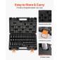 VEVOR Impact Socket Set, 3/8" Drive, 48-Piece Socket Set, 6-Point Sockets, SAE 5/16"-3/4" and Metric 8-19 mm, 21-22 mm, Easy to Identify, Cr-V Alloy Steel, Extension Bartorage, Adapter και S