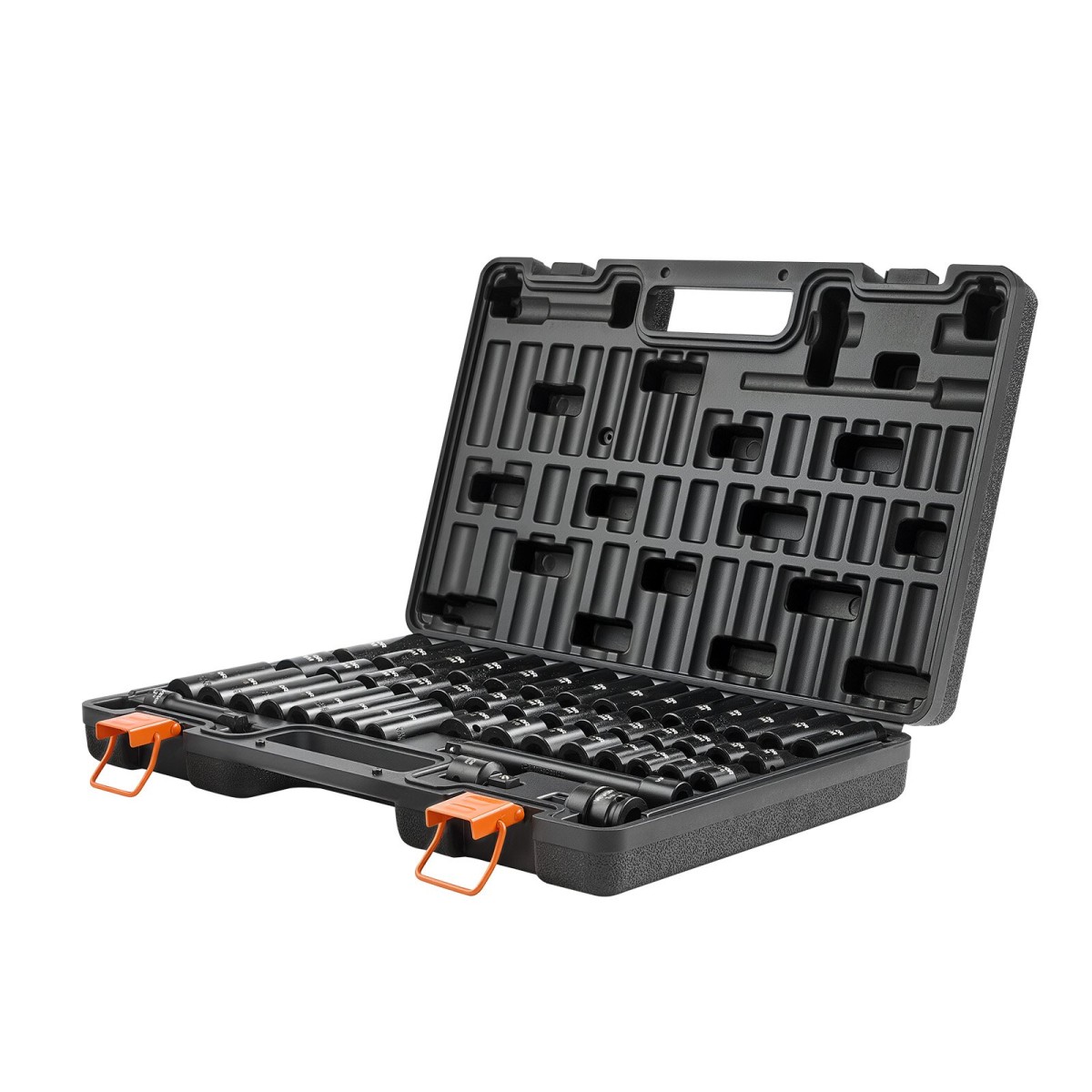 VEVOR Impact Socket Set, 3/8" Drive, 48-Piece Socket Set, 6-Point Sockets, SAE 5/16"-3/4" and Metric 8-19 mm, 21-22 mm, Easy to Identify, Cr-V Alloy Steel, Extension Bartorage, Adapter και S