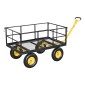 VEVOR Steel Garden Cart, 635 kg Heavy Duty Pullable Garden Wagon Yard Cart, 2 in 1 Outdoor Metal Utility Wagon Yard Trailer με ελαστικά παντός εδάφους 330 mm, αποσπώμενες πλευρές πλέγματος & περιστρεφόμενη λαβή 180°