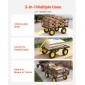 VEVOR Steel Garden Cart, 635 kg Heavy Duty Pullable Garden Wagon Yard Cart, 2 in 1 Outdoor Metal Utility Wagon Yard Trailer με ελαστικά παντός εδάφους 330 mm, αποσπώμενες πλευρές πλέγματος & περιστρεφόμενη λαβή 180°