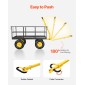 VEVOR Steel Garden Cart, 635 kg Heavy Duty Pullable Garden Wagon Yard Cart, 2 in 1 Outdoor Metal Utility Wagon Yard Trailer με ελαστικά παντός εδάφους 330 mm, αποσπώμενες πλευρές πλέγματος & περιστρεφόμενη λαβή 180°