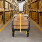 VEVOR Steel Garden Cart, 635 kg Heavy Duty Pullable Garden Wagon Yard Cart, 2 in 1 Outdoor Metal Utility Wagon Yard Trailer με ελαστικά παντός εδάφους 330 mm, αποσπώμενες πλευρές πλέγματος & περιστρεφόμενη λαβή 180°