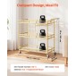 VEVOR Bar Cart, 3 επιπέδων, καρότσια σερβιρίσματος κουζίνας για το σπίτι, μοντέρνο κυλιόμενο βοηθητικό σταθμό σε ρόδες, τρόλεϊ ποτών με ράφια από γυαλί σκληρυμένο, ράφι κρασιού, ποτηροθήκη, για σαλόνι τραπεζαρία, χρυσό