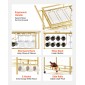 VEVOR Bar Cart, 3 επιπέδων, καρότσια σερβιρίσματος κουζίνας για το σπίτι, μοντέρνο κυλιόμενο βοηθητικό σταθμό σε ρόδες, τρόλεϊ ποτών με ράφια από γυαλί σκληρυμένο, ράφι κρασιού, ποτηροθήκη, για σαλόνι τραπεζαρία, χρυσό