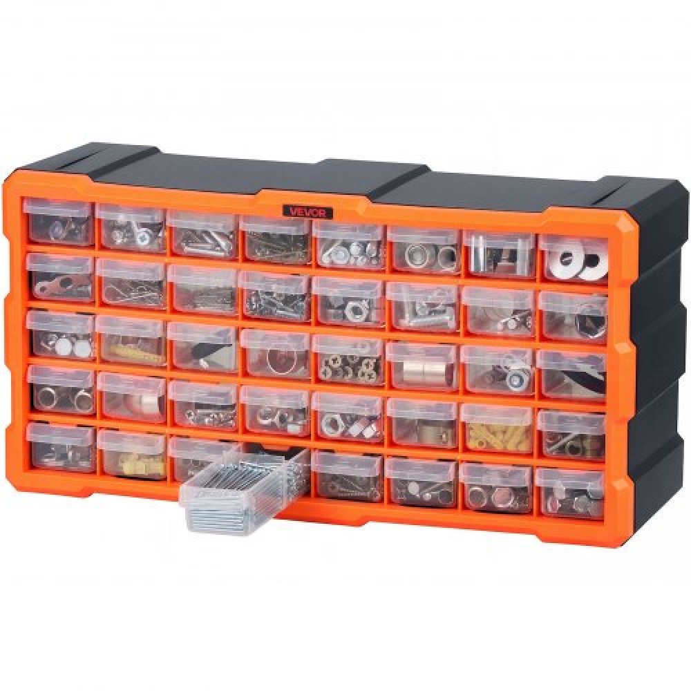 VEVOR 40-Drawer Storage Organizer, Πλαστικό, Ντουλάπι αποθήκευσης συρταριών για οργάνωση γκαράζ, στοιβαζόμενο μικροεξαρτήματα οργάνωσης, επιτοίχια εργαλειοθήκη, για υλικό, χάντρες, βίδες, χειροτεχνίες, τούβλα οικοδομής