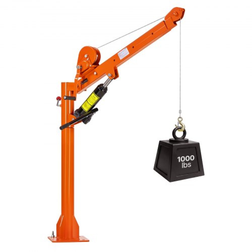 VEVOR Truck Crane, 453,6 kg Χειροκίνητο Pickup Hitch Crane Truck-Mounted with Hand Winch & 8T Hydraulic Jack, 360° Περιστρεφόμενο Τηλεσκοπικό Boom, Αναδιπλούμενο Φλόκο κρεβατιού φορτηγού για ανύψωση μηχανημάτων ξυλείας