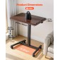 Γραφείο VEVOR Standing Desk, Ρυθμιζόμενο ύψος Κινητό Stand Up Desk με 4 Ροδάκια, 650 x 480 mm Μικρό Σταθμό Εργασίας με Γάντζο, Χωρητικότητα 15 kg, Ιδανικό για οικιακό γραφείο, Καφέ