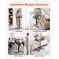 Γραφείο VEVOR Standing Desk, Ρυθμιζόμενο ύψος Κινητό Stand Up Desk με 4 Ροδάκια, 650 x 480 mm Μικρό Σταθμό Εργασίας με Γάντζο, Χωρητικότητα 15 kg, Ιδανικό για οικιακό γραφείο, Καφέ