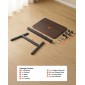 Γραφείο VEVOR Standing Desk, Ρυθμιζόμενο ύψος Κινητό Stand Up Desk με 4 Ροδάκια, 650 x 480 mm Μικρό Σταθμό Εργασίας με Γάντζο, Χωρητικότητα 15 kg, Ιδανικό για οικιακό γραφείο, Καφέ