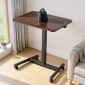 Γραφείο VEVOR Standing Desk, Ρυθμιζόμενο ύψος Κινητό Stand Up Desk με 4 Ροδάκια, 650 x 480 mm Μικρό Σταθμό Εργασίας με Γάντζο, Χωρητικότητα 15 kg, Ιδανικό για οικιακό γραφείο, Καφέ
