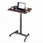 Γραφείο VEVOR Standing Desk, Ρυθμιζόμενο ύψος Κινητό Stand Up Desk με 4 Ροδάκια, 650 x 480 mm Μικρό Σταθμό Εργασίας με Γάντζο, Χωρητικότητα 15 kg, Ιδανικό για οικιακό γραφείο, Καφέ