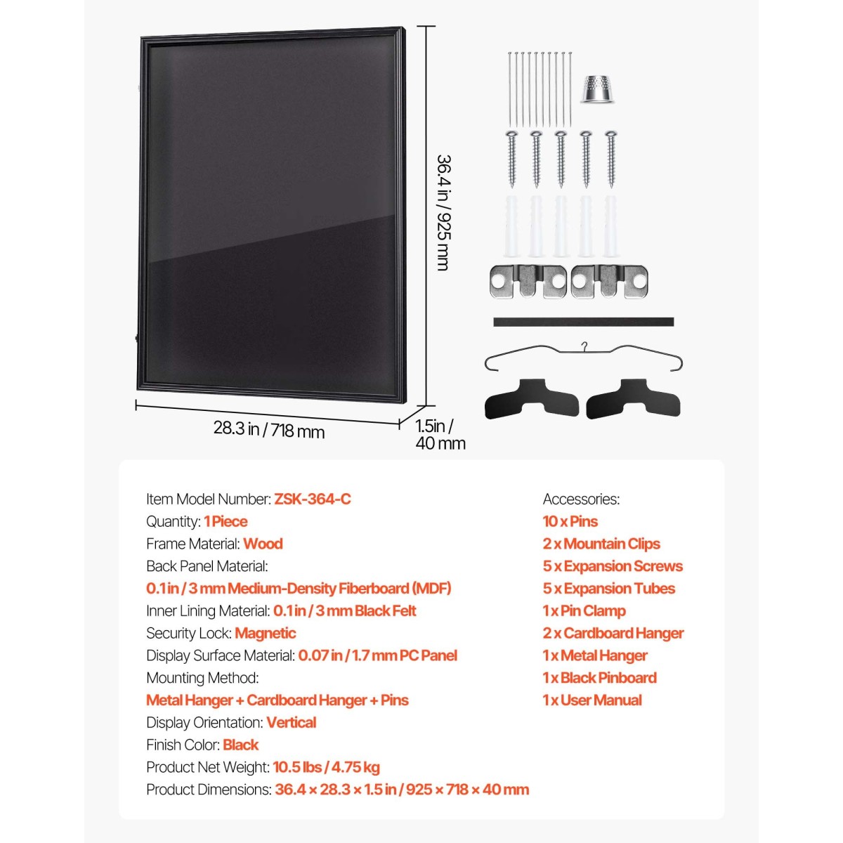 Θήκη οθόνης VEVOR Jersey Frame, 92,5 x 71,8 x 4 cm, Ξύλινο Sport Jersey Shadow Box με 98% προστασία από την υπεριώδη ακτινοβολία για υπολογιστή και κρεμάστρα, μαγνητική κλειδαριά, για μπάσκετ μπάσκετ μπάσκετ πουκάμισο χόκεϊ