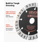 Λεπίδες διαμαντιών VEVOR 125 mm, Λεπίδα κοπής 5-pack Wall Chaser Saw, Arbor 20 mm, Διαμαντένια τμήματα υψηλής σκληρότητας, Πυρήνας χάλυβα 65Mn, Ξηρή υγρή κοπή, Καθαρές άκρες για τσιμέντο από τσιμέντο από τούβλα