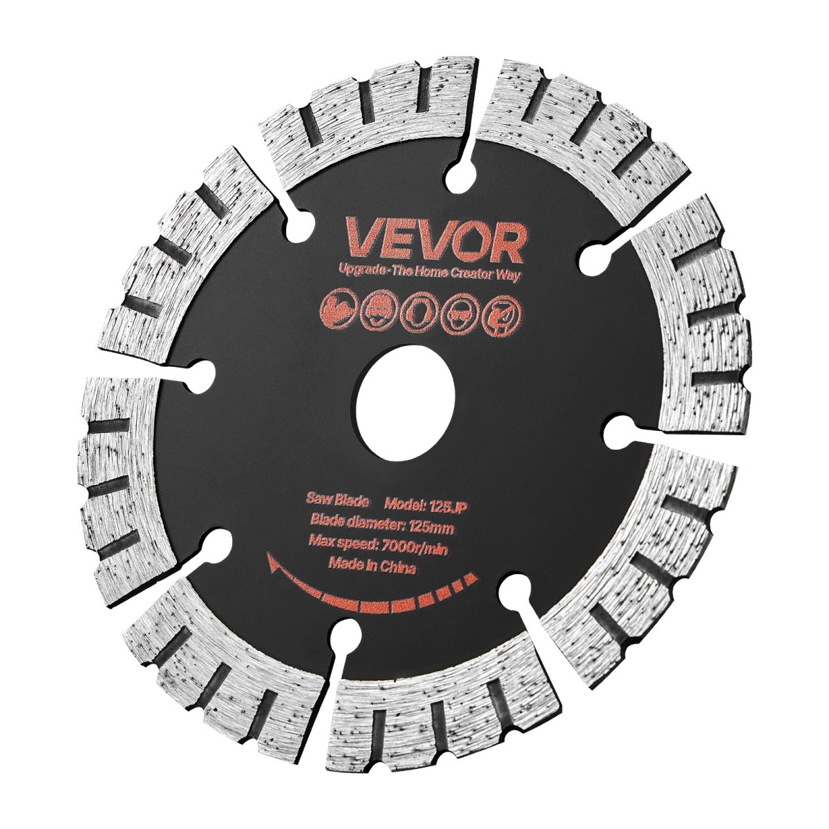 Λεπίδες διαμαντιών VEVOR 125 mm, Λεπίδα κοπής 5-pack Wall Chaser Saw, Arbor 20 mm, Διαμαντένια τμήματα υψηλής σκληρότητας, Πυρήνας χάλυβα 65Mn, Ξηρή υγρή κοπή, Καθαρές άκρες για τσιμέντο από τσιμέντο από τούβλα