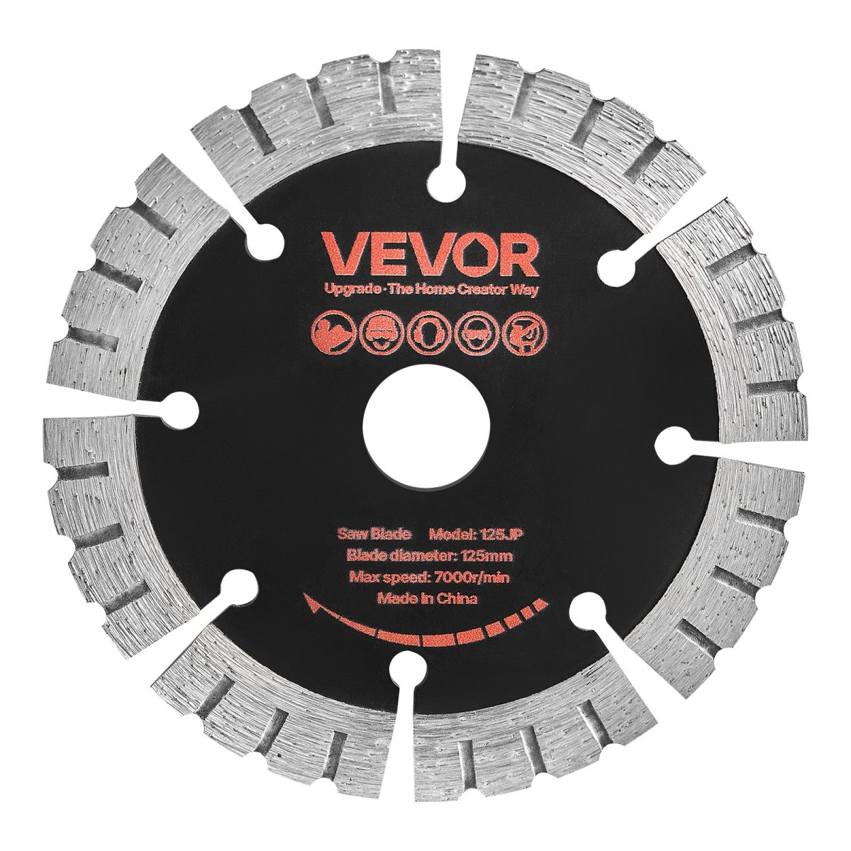 Λεπίδες διαμαντιών VEVOR 125 mm, Λεπίδα κοπής 5-pack Wall Chaser Saw, Arbor 20 mm, Διαμαντένια τμήματα υψηλής σκληρότητας, Πυρήνας χάλυβα 65Mn, Ξηρή υγρή κοπή, Καθαρές άκρες για τσιμέντο από τσιμέντο από τούβλα