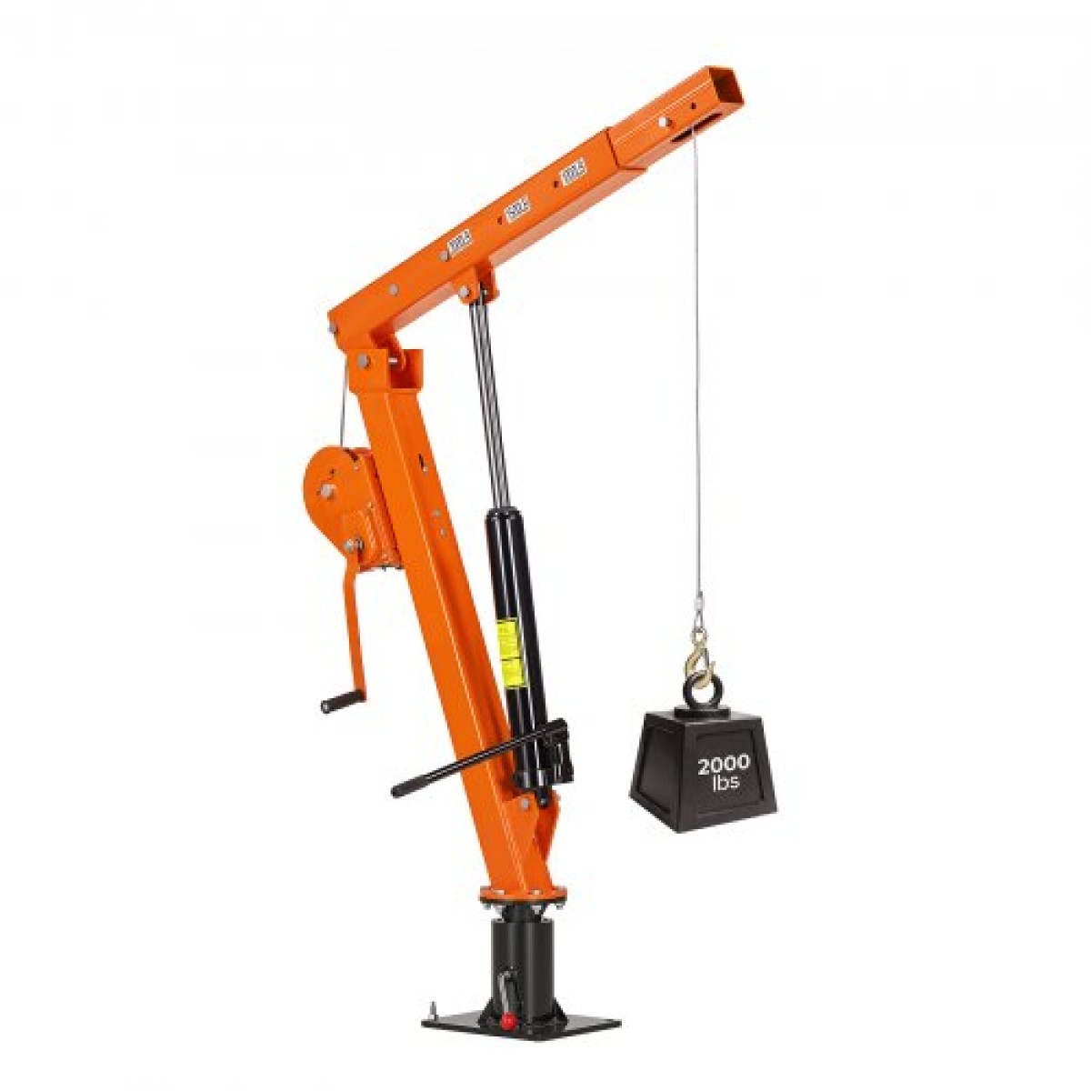 VEVOR Truck Crane, 907,2 kg Χειροκίνητο Pickup Truck Crane Truck-Mounted with Hand Winch & 12T Hydraulic Jack, 360° Περιστρεφόμενο Τηλεσκοπικό Boom, Αναδιπλούμενο Φλόκο Κρεβάτι Φορτηγού για Ανύψωση Μηχανημάτων Ξυλείας