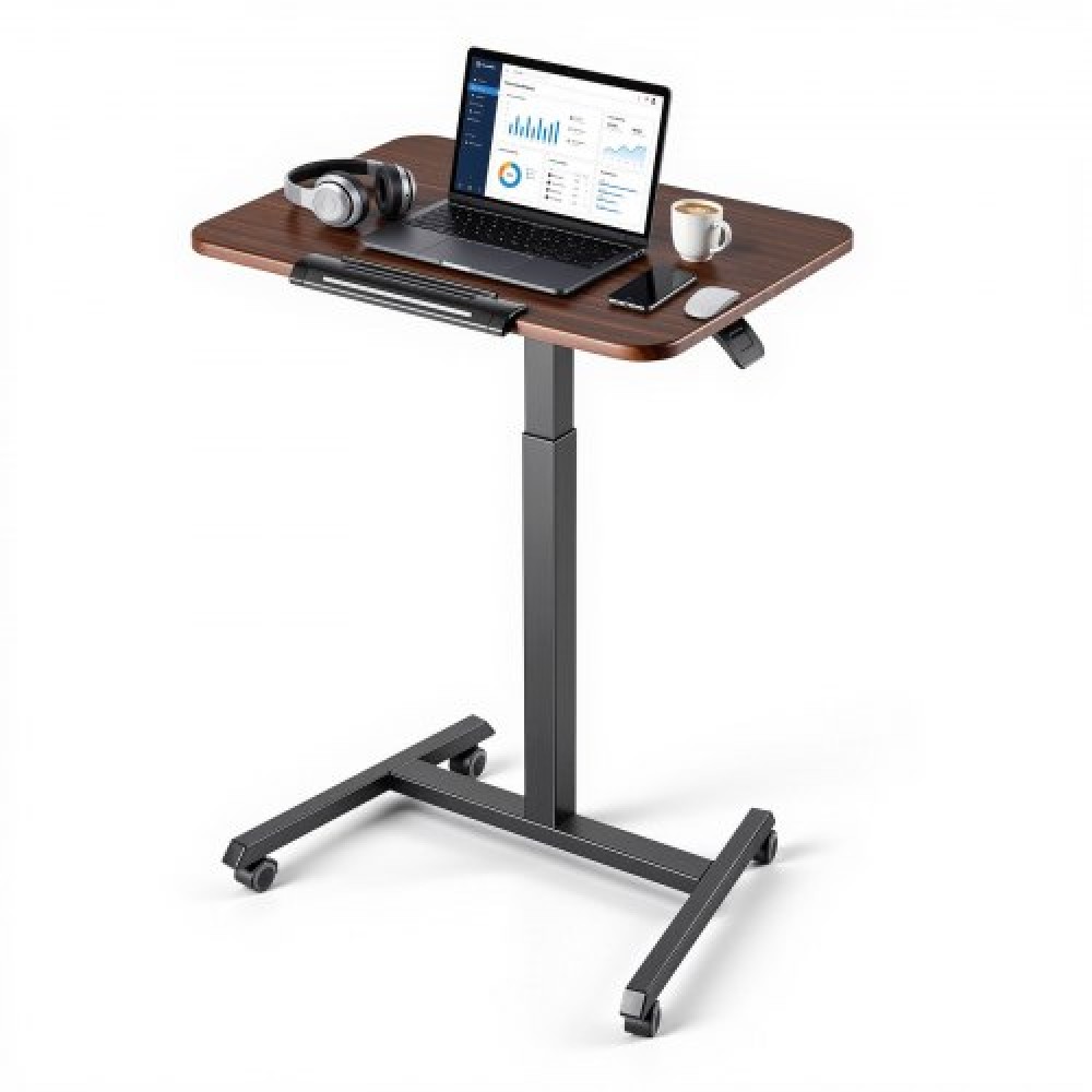 Γραφείο VEVOR Standing Desk, Ρυθμιζόμενο ύψος Κινητό Stand Up Desk με ανακλινόμενη επιφάνεια εργασίας, 650 x 480 mm Μικρή βάση εργασίας υπολογιστή με 4 τροχούς, χωρητικότητας 15 kg, Ιδανικό για οικιακό γραφείο