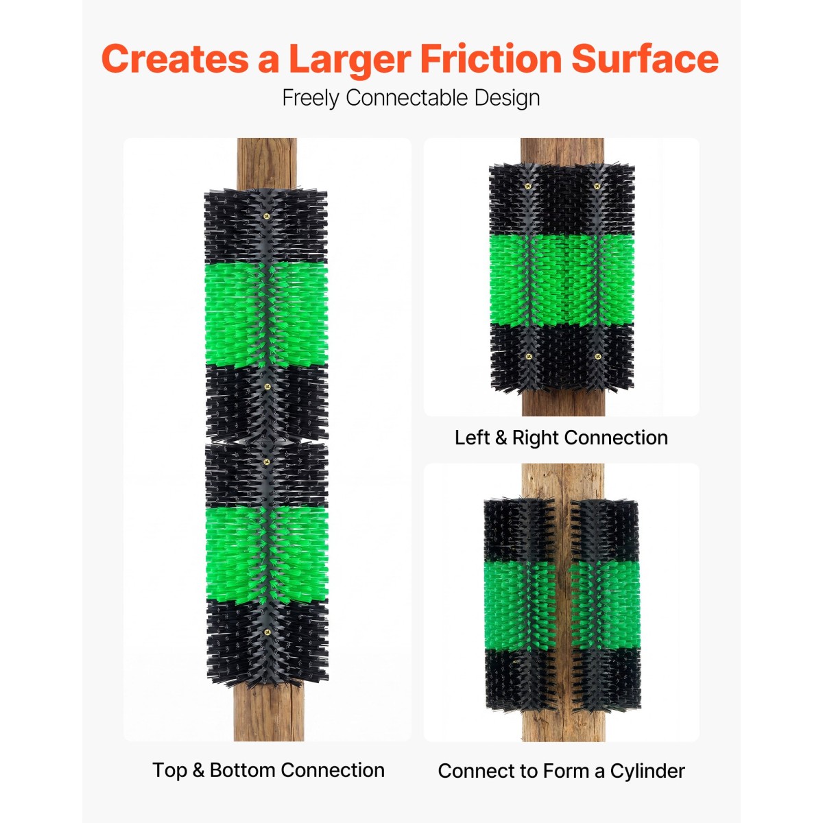 VEVOR Livestock Scratching Brush, 1PC Goat Scratcher Brush Post με 4 βίδες, 430 x 190 mm Ξυστό αγελάδας για ανακούφιση από τον κνησμό στην πλάτη, Εργαλείο γρατσουνιάς μασάζ περιποίησης για πρόβατα χοιρινά βοοειδή αλόγων, Πράσινο & Μαύρο