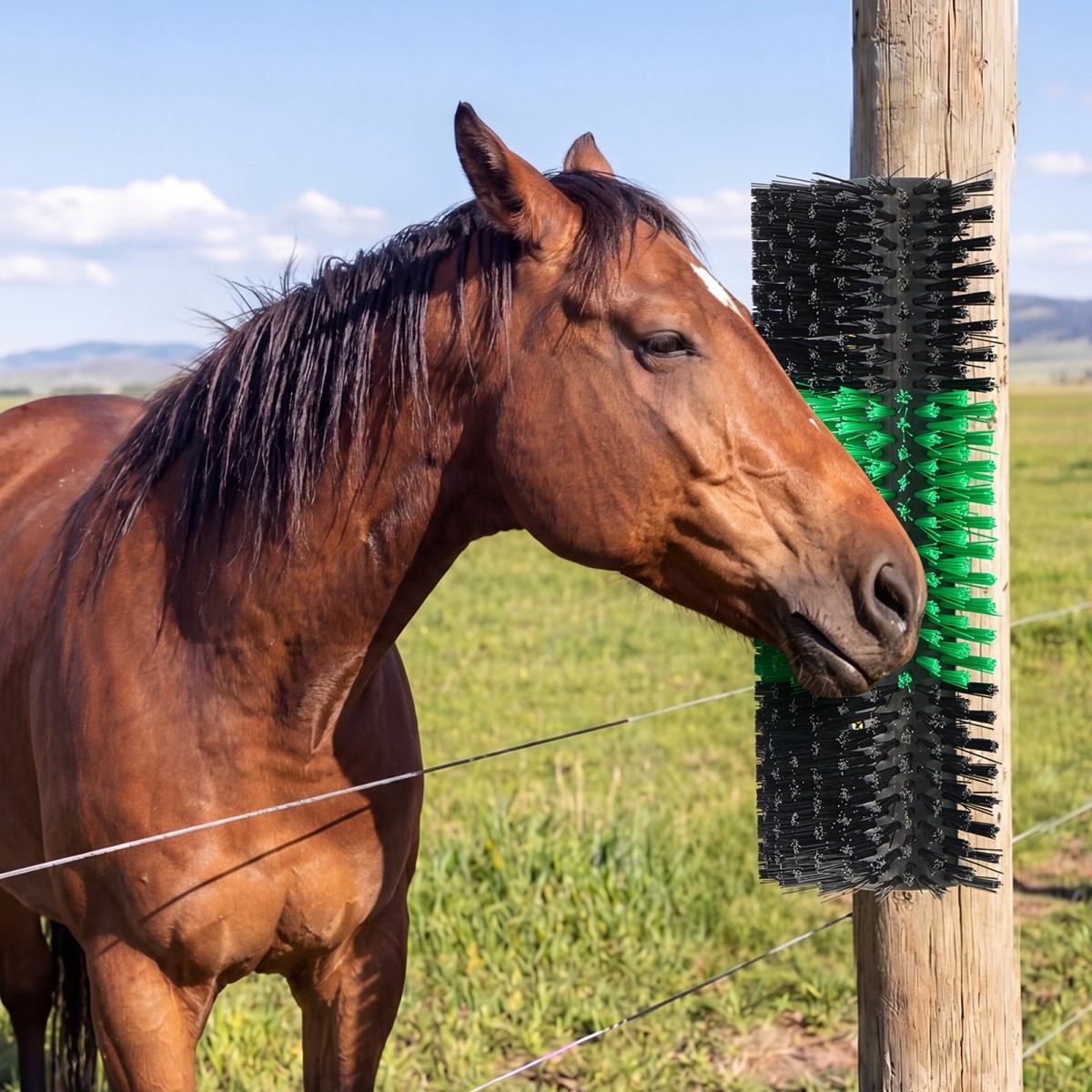 VEVOR Livestock Scratching Brush, 1PC Goat Scratcher Brush Post με 4 βίδες, 430 x 190 mm Ξυστό αγελάδας για ανακούφιση από τον κνησμό στην πλάτη, Εργαλείο γρατσουνιάς μασάζ περιποίησης για πρόβατα χοιρινά βοοειδή αλόγων, Πράσινο & Μαύρο