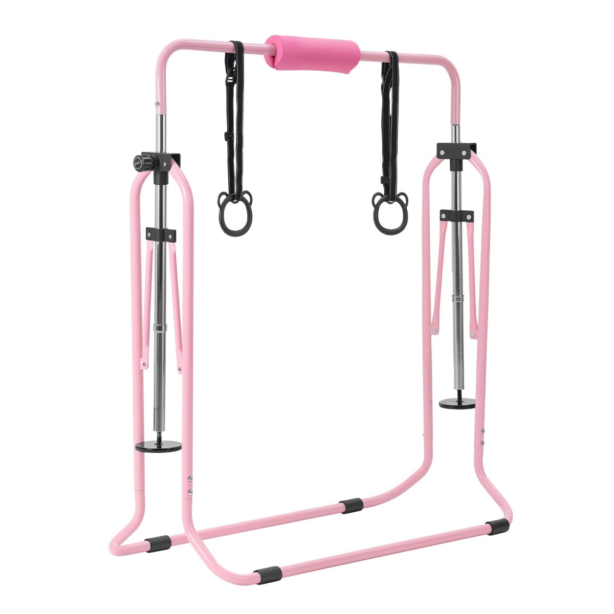 VEVOR Gymnastic Bars for Kip, 63,5 kg Πτυσσόμενη Μπάρα προπόνησης χωρητικότητας, Ρυθμιζόμενο ύψος Γυμναστική Οριζόντια Μπάρα για το σπίτι, Προπονητικός εξοπλισμός για εσωτερικούς και εξωτερικούς χώρους, Εύκολη συναρμολόγηση, Ροζ