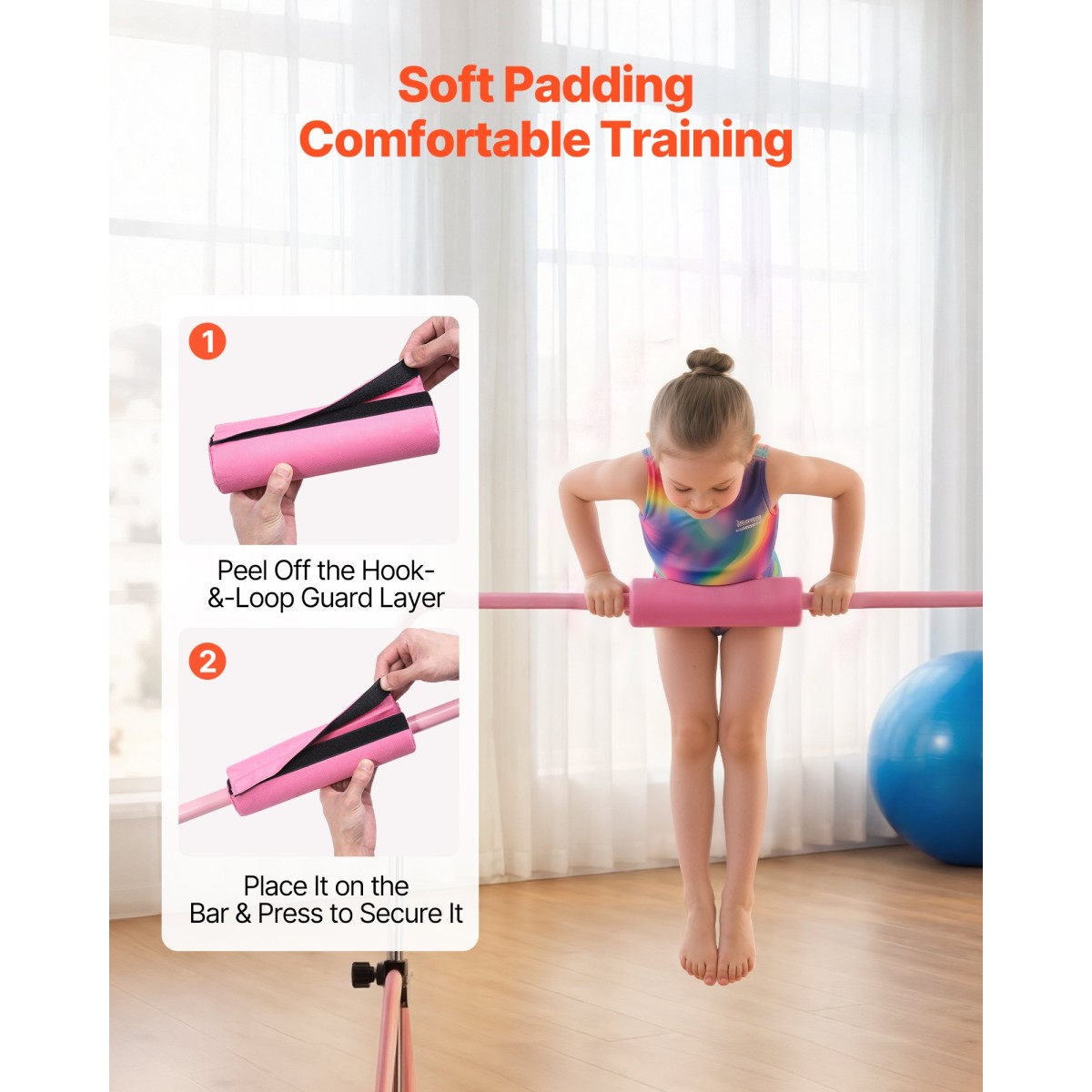 VEVOR Gymnastic Bars for Kip, 63,5 kg Πτυσσόμενη Μπάρα προπόνησης χωρητικότητας, Ρυθμιζόμενο ύψος Γυμναστική Οριζόντια Μπάρα για το σπίτι, Προπονητικός εξοπλισμός για εσωτερικούς και εξωτερικούς χώρους, Εύκολη συναρμολόγηση, Ροζ