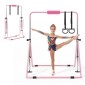 VEVOR Gymnastic Bars for Kip, 63,5 kg Πτυσσόμενη Μπάρα προπόνησης χωρητικότητας, Ρυθμιζόμενο ύψος Γυμναστική Οριζόντια Μπάρα για το σπίτι, Προπονητικός εξοπλισμός για εσωτερικούς και εξωτερικούς χώρους, Εύκολη συναρμολόγηση, Ροζ