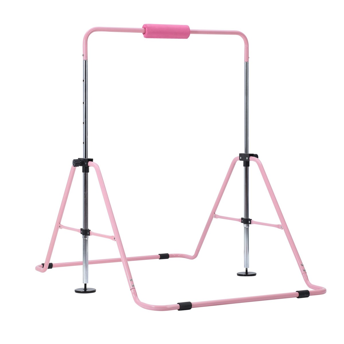 VEVOR Gymnastic Bars for Kip, 63,5 kg Πτυσσόμενη Μπάρα προπόνησης χωρητικότητας, Ρυθμιζόμενο ύψος Γυμναστική Οριζόντια Μπάρα για το σπίτι, Προπονητικός εξοπλισμός για εσωτερικούς και εξωτερικούς χώρους, Εύκολη συναρμολόγηση, Ροζ