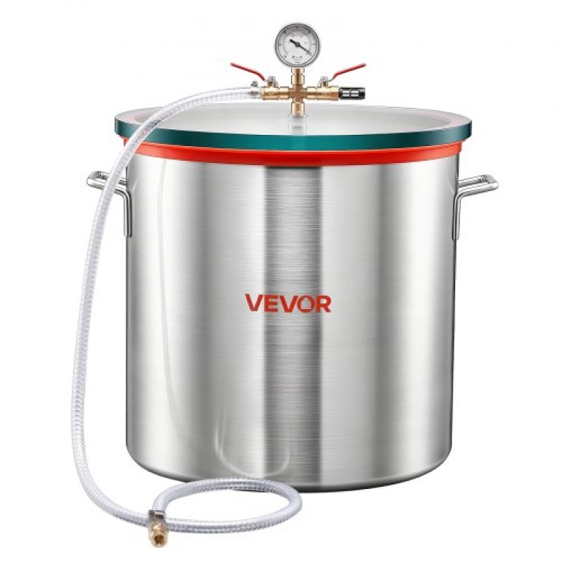 Θάλαμος κενού VEVOR 56,8 L, κράμα αλουμινίου, θάλαμος απαέρωσης κενού με καπάκι από γυαλί σκληρυμένο, σωλήνας, φίλτρο αέρα, για χύτευση ρητίνης, σταθεροποιητικό ξύλο, απαέρωση σιλικόνης, εποξειδικά, αιθέρια έλαια