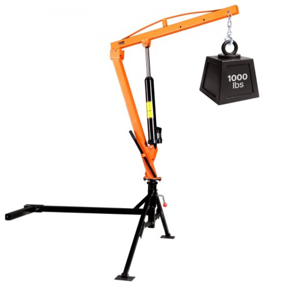 VEVOR Truck Crane, 453,6 kg Pickup Hitch Crane Tick Trailer Mounted, Manual Hydraulic with 8T Hydraulic Jack, 360° Περιστρεφόμενο Τηλεσκοπικό Boom, Αναδιπλούμενος Φλόκος κρεβατιού φορτηγού για ανύψωση μηχανημάτων ξυλείας