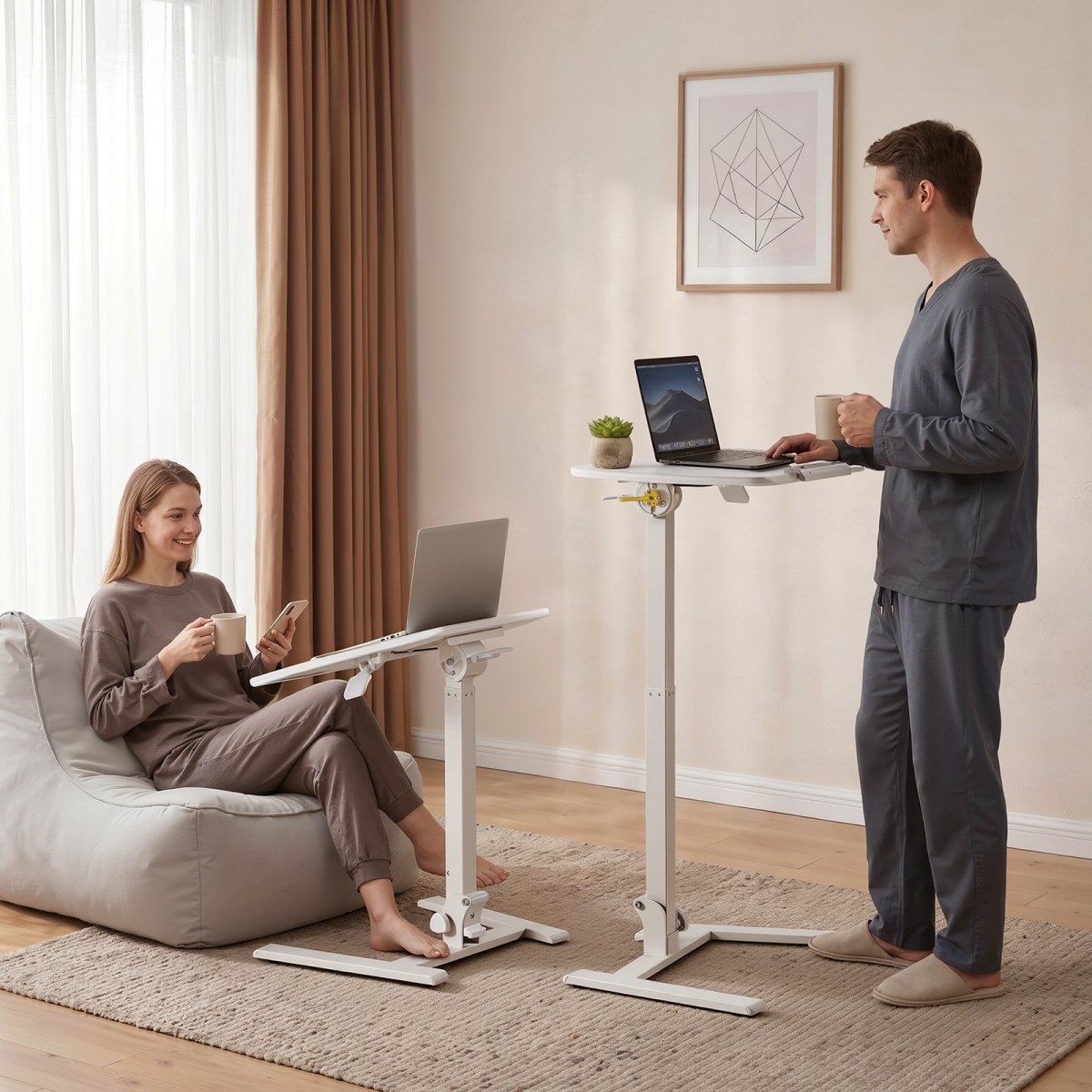 Γραφείο VEVOR Standing Desk, Ρυθμιζόμενο ύψος Κινητό Stand Up Desk με ανακλινόμενη επιφάνεια εργασίας, 650 x 480 mm Μικρή βάση εργασίας υπολογιστή, Χωρητικότητα 15 kg, Πνευματικός ανελκυστήρας για το γραφείο στο σπίτι, πλήρως συναρμολογημένος