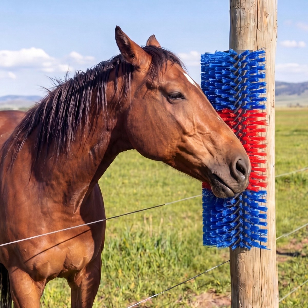 VEVOR Livestock Scratching Brush, 2PCS Goat Scratcher Brush Post με 8 βίδες, 430 x 190 mm Ξυστό αγελάδας για ανακούφιση από τον κνησμό στην πλάτη, Εργαλείο περιποίησης μασάζ για γρατσουνιές για βοοειδή άλογα, πρόβατο γουρουνάκι, μπλε & κόκκινο