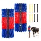 VEVOR Livestock Scratching Brush, 2PCS Goat Scratcher Brush Post με 8 βίδες, 430 x 190 mm Ξυστό αγελάδας για ανακούφιση από τον κνησμό στην πλάτη, Εργαλείο περιποίησης μασάζ για γρατσουνιές για βοοειδή άλογα, πρόβατο γουρουνάκι, μπλε & κόκκινο