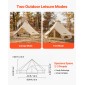 VEVOR Oxford Bell Ten, 4 Seasons 3 m Tent Yurt for Camping with Stove Jack, Αδιάβροχο αναπνέον Χωράει έως και 3 άτομα με Αποσπώμενο Δάπεδο με φερμουάρ, Οικογενειακό Camping Glamping Υπαίθριο Κυνηγετικό Πάρτι