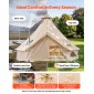VEVOR Oxford Bell Ten, 4 Seasons 3 m Tent Yurt for Camping with Stove Jack, Αδιάβροχο αναπνέον Χωράει έως και 3 άτομα με Αποσπώμενο Δάπεδο με φερμουάρ, Οικογενειακό Camping Glamping Υπαίθριο Κυνηγετικό Πάρτι