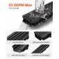 VEVOR Trench Drain, 510 x 140 x 90 mm, 12 Pack Γραμμικό κανάλι αποστράγγισης, HDPE κανάλι αποστράγγισης με σχάρες & τελικές τάπες, Premium εξωτερικό σύστημα αποστράγγισης για δρόμο, βεράντα, πισίνα, κήπο, αυλή, μαύρο